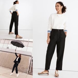 MADEWELL Tapered Huston Pull-On Crop Pants - True Black SIZE XSMALL